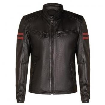 Leather Retro Bomber Jacket - Rome