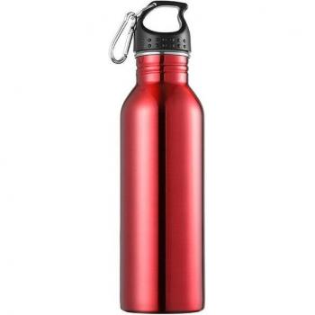 BPA‑freie 750 ml Trekking‑Wasserflasche – Edelstahl 304, kompakt, mit Deckel, Griff und Schnallenverschluss
