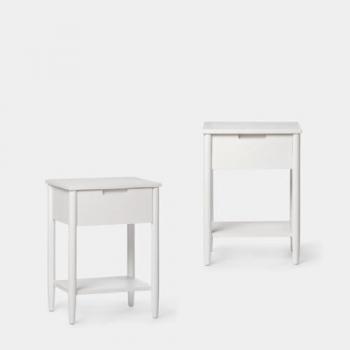 Pack Dúo Mesitas de Noche MDF y Pino Blanco 43x60