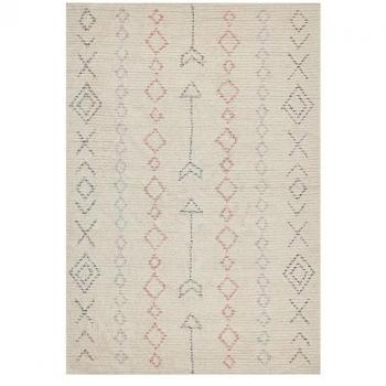 Beige Cotton Area Rug 140 x 200 cm Minimalistic Hand Tufted Design