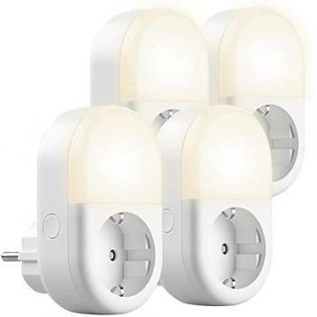 Pack de 4 Prises Connectées Luminea - 16 A - Éclairage Intégré