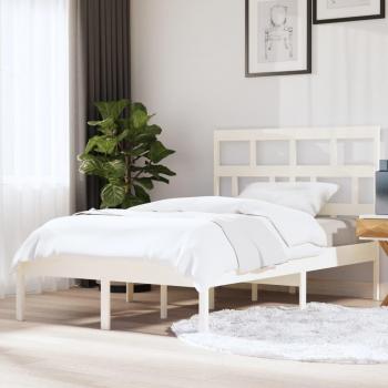 VidaXL Bed Frame without Mattress White Solid Wood 140x200 cm