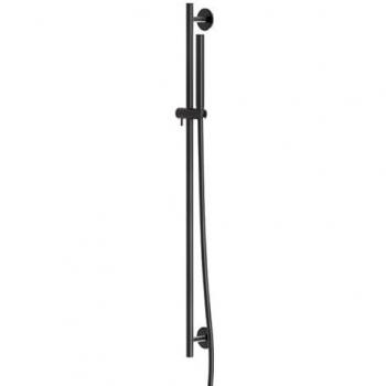 Steinberg 100 - Set de douche avec douchette, barre de douche et flexible en métal, noir mat 1001601S