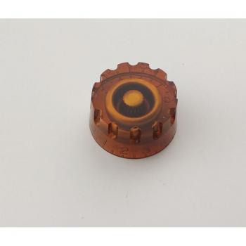 Electric Guitar Speed Control Knob - Embossed Amber Serrated - 1 PCS