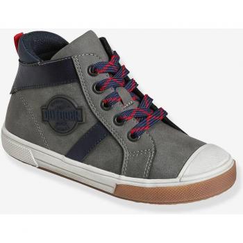 Zapatillas de Caña Alta para Niño con Cordones - Gris Liso