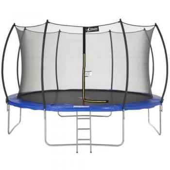 Kangui Trampoline Rond 430 cm, Filet de Sécurité + Échelle – Bleu