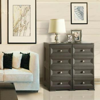 Cassettiera Tontarelli a colonna 8 cassetti beige 47x79x85.5 cm
