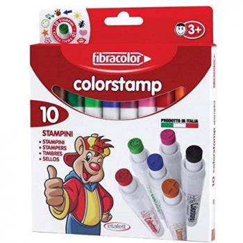 Flamastry stempelki Fibracolor 10 kolorów