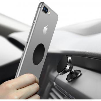 Soporte Movil Coche Magnético, HUMIXX Universal Soporte de Smartphone Stent de Navegación de Coche Titular del Teléfono Rotación de 360 Grados para iPhone 6s/6 Plus/7/7 Plus Samsung Galaxy S7/S8