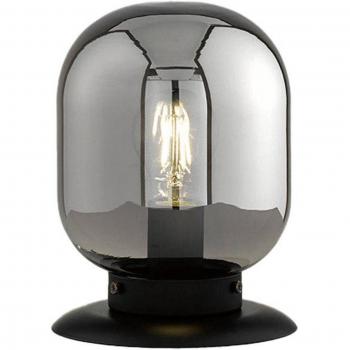 Fischer Tischlampe Honsel Tischleuchte Regi - schwarz matt/Glas rauchfarben (50621) (E27)