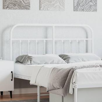 White Metal Headboard 150 cm by vidaXL