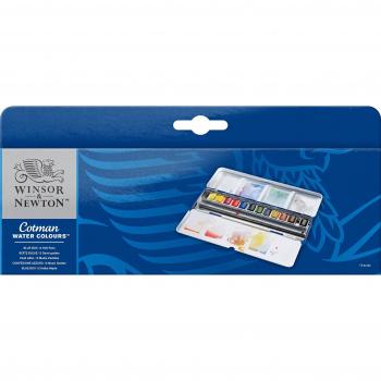 WINSOR&NEWTON - Cotman Blue Box 12 1/2 Godet Scatola Metallo