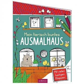 ARSEDITION 134103 Mein tierisch buntes Ausmalhaus: Mit vielen lustigen Klappen