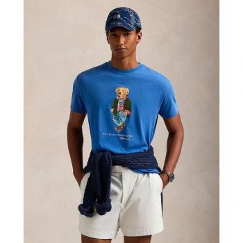 Polo Bear Embroidered Cotton T-Shirt – Blue, Size M