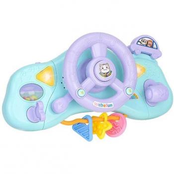 Cartoon Electric Steering Wheel Toy for Children with Music and Lights
