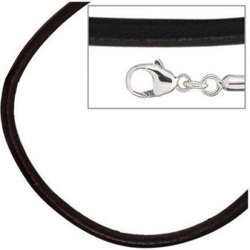 Elegante Halskette ohne Anhänger aus Silber 925 und Leder