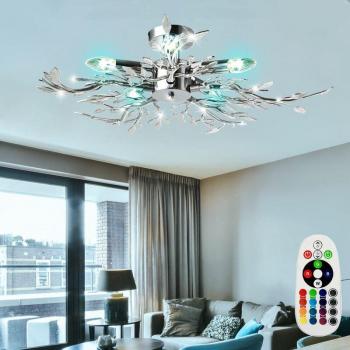 Dimmbare Deckenleuchte mit RGB LED und Blätterdesign