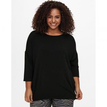 ONLY CARMAKOMA 3/4-Arm-Shirt »CARLAMOUR«, aus weichem Materialmix schwarz