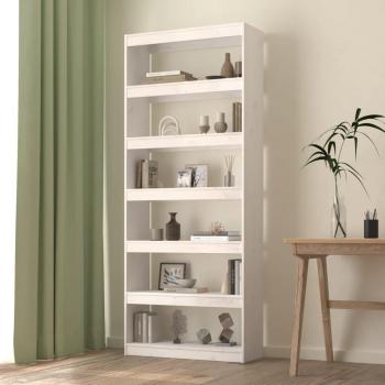 VidaXL Bibliothèque/Séparateur de pièce Blanc 80x30x199,5cm Pin massif