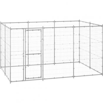 VidaXL Outdoor Dog Kennel Galvanized Steel 78.1 ft²