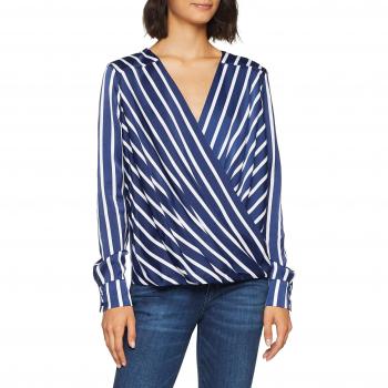Guess Damen Bluse Malou, Blau (Jappo Stripe Blue Co Pg74), Größe L