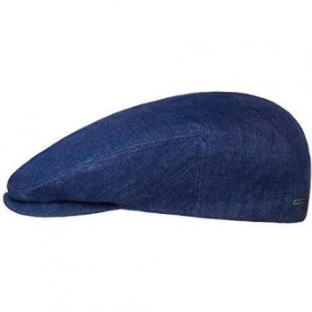 Stetson Just Linen Schirmmütze für Herren - Leinencap mit Metall-Emblem - Made in The EU - 60 cm blau