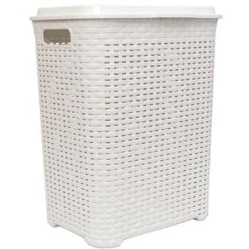 Cesto de Colada Mimbre Plástico Blanco