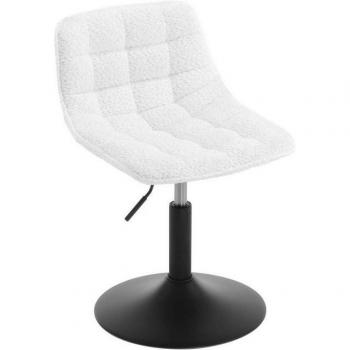 Sgabello di Bar WOLTU Inclinazione Ciniglia Bianco