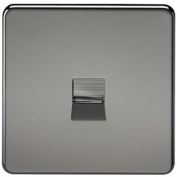 Screwless Telephone Master Socket - Black Nickel - Knightsbridge