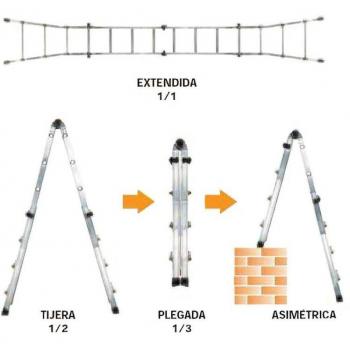 WolfPack Profesional Escalera Aluminio 4+4‑perfil 67 mm