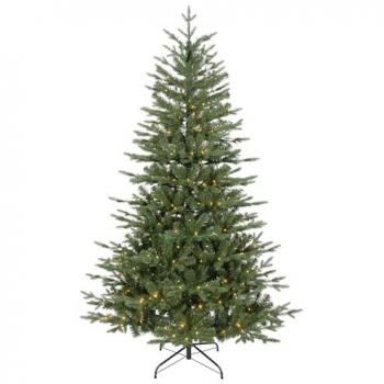 Dellonda 6ft Pre-Lit Hinged Christmas Tree with Warm White LED Lights