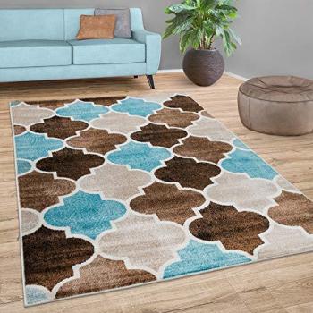 Tappeto decorativo marocchino beige blu marrone 60x100 cm