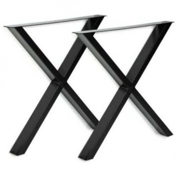 Table à pieds croisés nœud noir