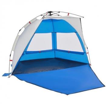 VidaXL Quick Release Beach Tent for 2 Persons Azure Blue Waterproof