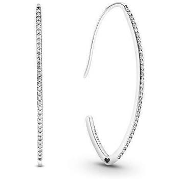 Pandora Damen‑Creolen – 925 Sterlingsilber, zirkonierte Detailkette