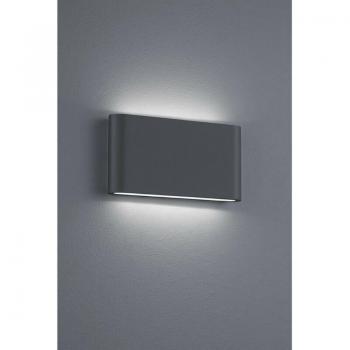 Trio Lighting Aplique Rectangular Thames II LED IP54 Antracita 17 cm
