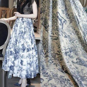 High-Quality Chiffon Fabric Jungle Animal Print Half Meter T1376
