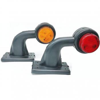 Fuleem 2er Set 10-30V 6LED Seitenmarker Lichter Ellenbogen Umriss Rücklicht Gelb für Lkw wasserdicht