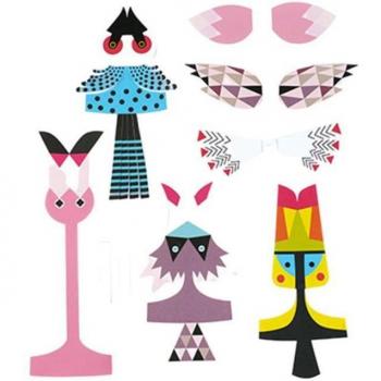 DIY Papiermodell Vögel 5 Teile Set