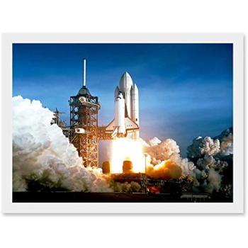 NASA Columbia 1981 Launch #1 – Space Wall Print (Framed, A4)