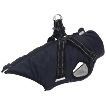 VidaXL Abrigo perro con arnés impermeable reflectante XL azul marino