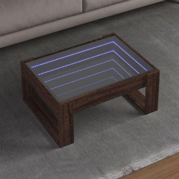 Torana: Mesa Central con Iluminación LED Marro‑Roble 70x53x30 cm