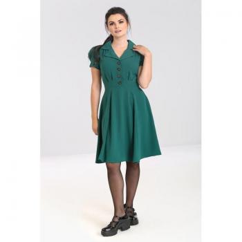 Hell Bunny Vera Lynn Green Medium-Length Dress