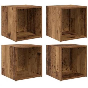 Vidaxl Old Wood TV Stand Kit – 4 Units, 37×35×37 cm, Engineered Lumber