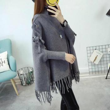 Women Knitted Poncho Cape