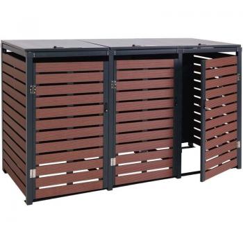 CopriBidone Decoshop 26 – Metallo WPC, aspetto legno noce