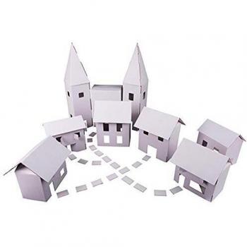 Gribouill'Art Cléopâtre-VILLS-Mon Village A DECORER, Blanc, 80x80