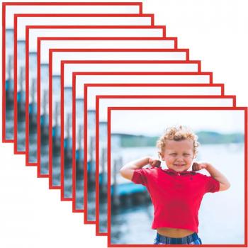 Wand‑Tisch Collage‑Rahmen, Rot, 20×20 cm – Set aus 10 MDF‑Rahmen