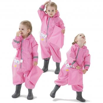 2-9 Years Old Hooded Rain Jumpsuit for Kids