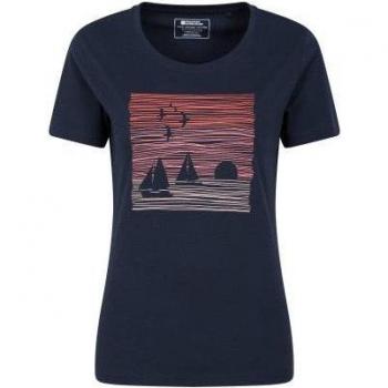 T-Shirt Femme Scène de Navigation Indigo - Taille 42 EU / 14 UK